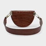 Saddle Hobo Bag - Chylak - Caramel Glossy - Croc Embossed Leather