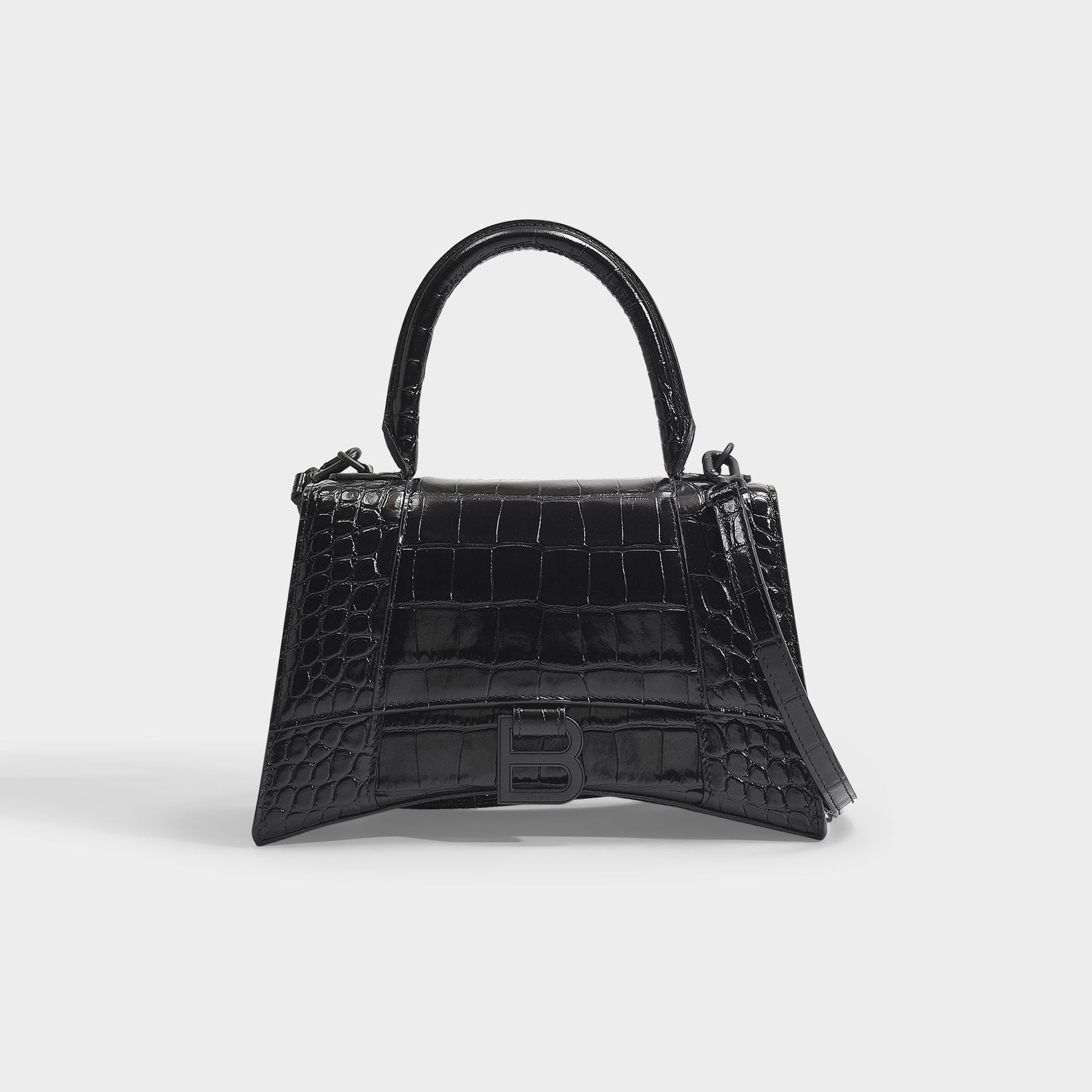 Hourglass S Bag - Balenciaga - Black - Leather