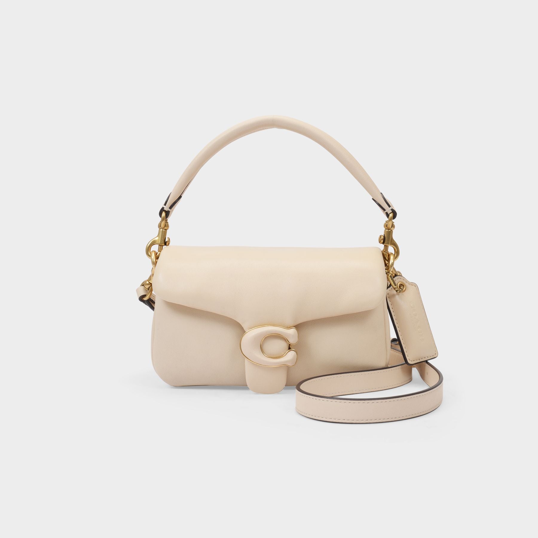 Coach, Bags, Small Cream With White Coach Shoulder Bag