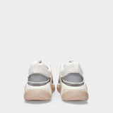 B-Runner Sneakers in White Leather and Mesh