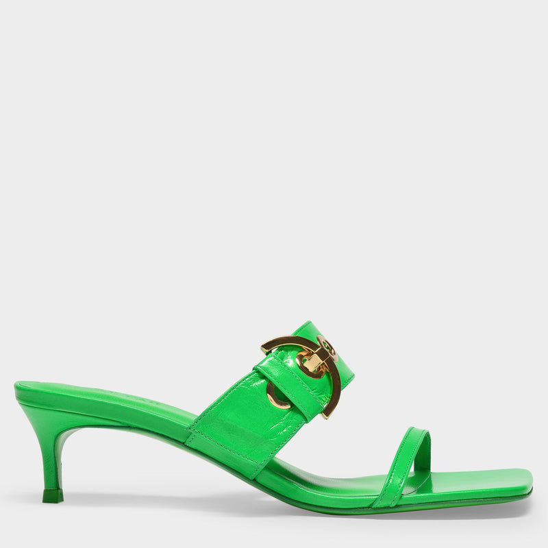 Bettina Sandals in Green Leather