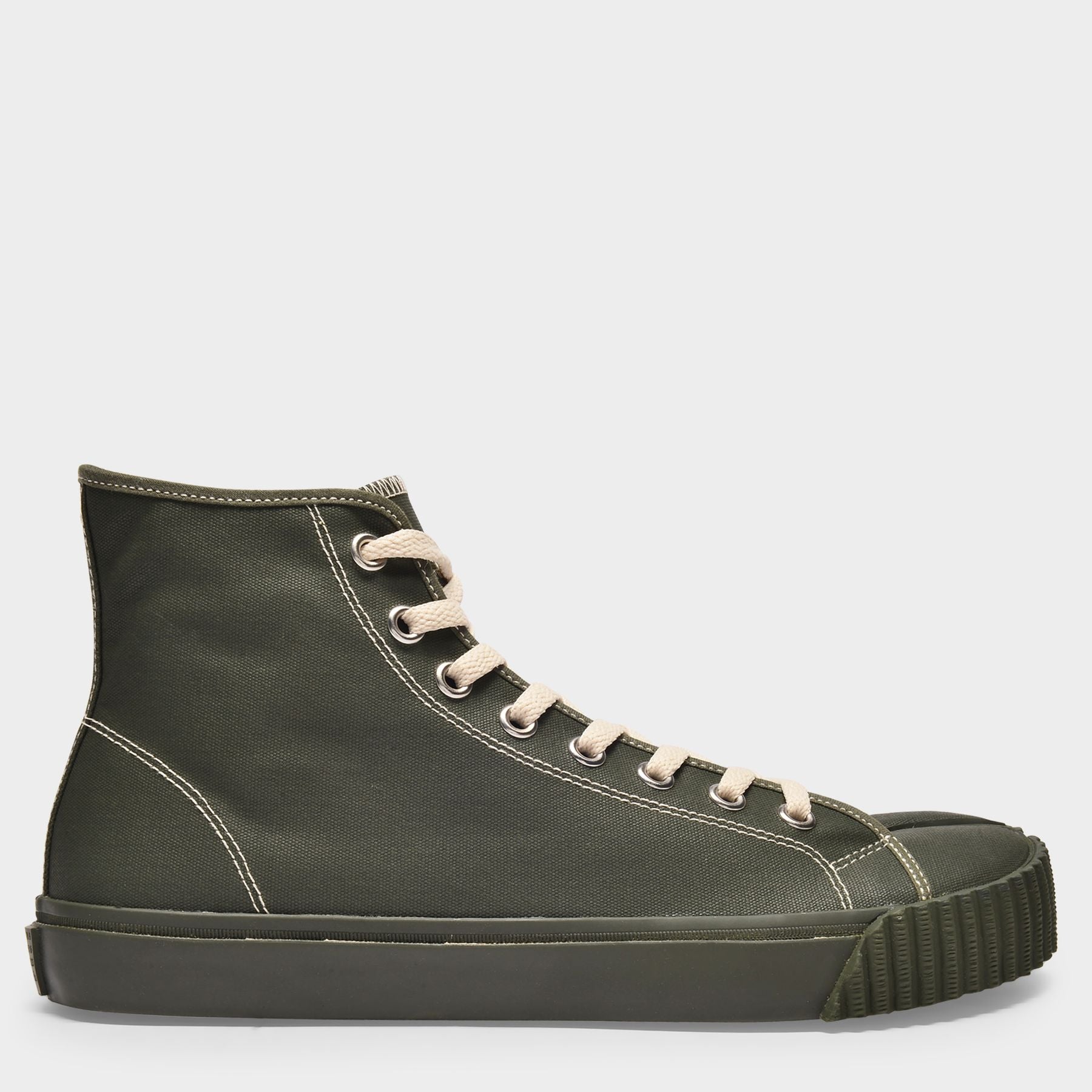 Tabi High Top Sneakers in Green Canvas - Main Image