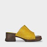 Hannah Clogs in Yellow Leather