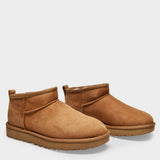 Classic Ultra Mini Ankle Boots in Brown Leather