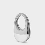 Mini Swipe Bag in Silver Leather