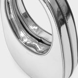 Mini Swipe Bag in Silver Leather