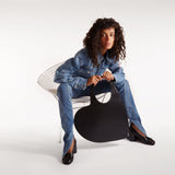 Heart Tote Bag in Black Leather