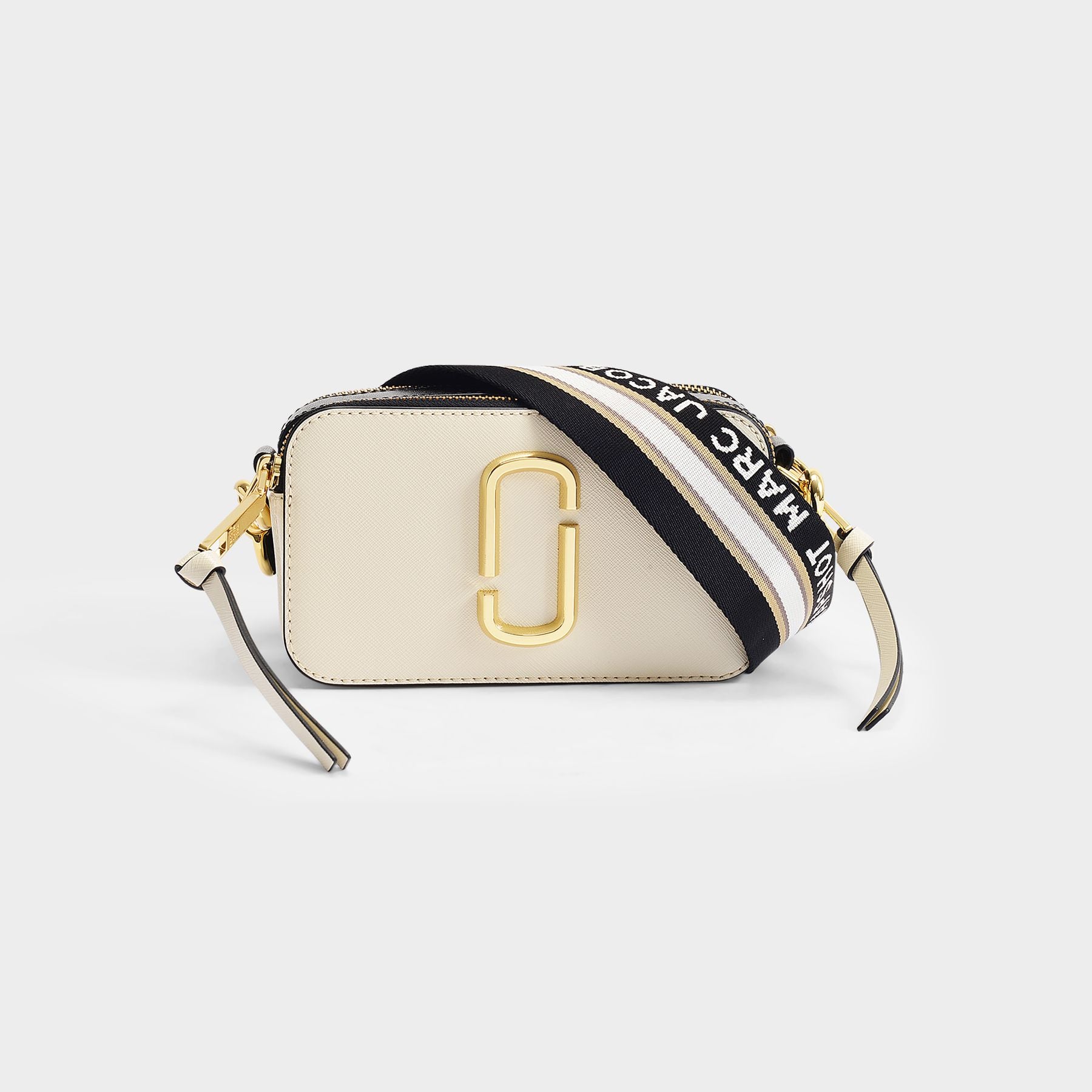 The Snapshot of Marc Jacobs - White leather rectangular bag with crocodile  print and metal chain for women