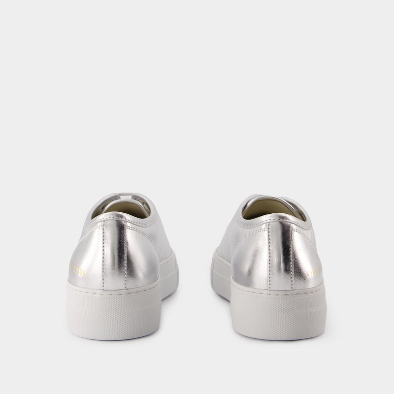 Tournament Super Shiny Sneakers - COMMON PROJECTS - Leather - Silver