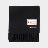Fluffy Smash With Label Scarf - Lanvin - Wool - Black