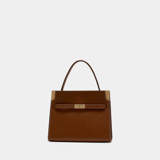 Lee Radziwill Small Double Bag - Tory Burch - Leather - Brown