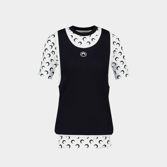 Layered Ss T-Shirt - Marine Serre - Cotton - Black