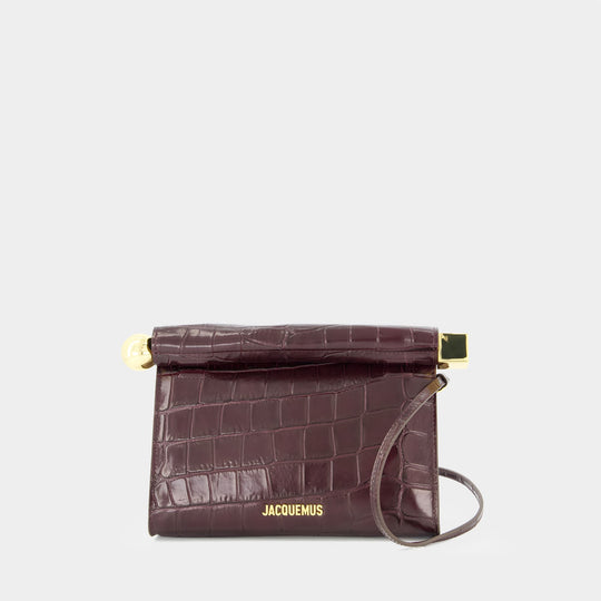 Le Sac Rond Carre - Jacquemus - Leather - Burgundy