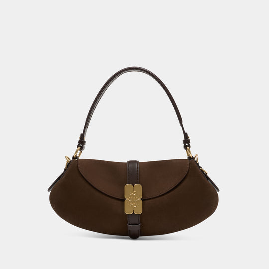 Kat Baguette Shoulder Bag - Ganni - Leather - Brown