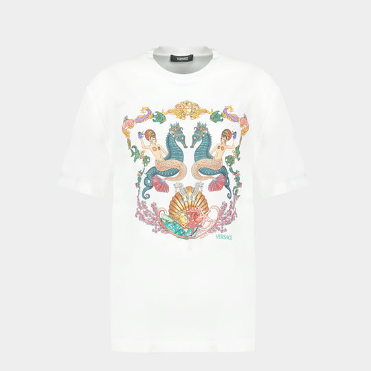 Theater Crest T Shirt - Versace - Cotton - White