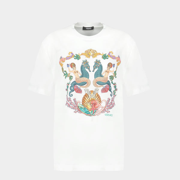 Theater Crest T Shirt - Versace - Cotton - White