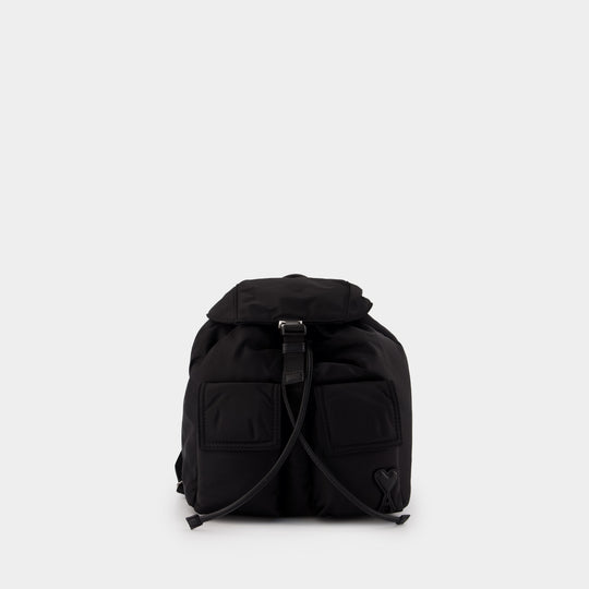 Small Marcel Backpack - AMI Paris - Nylon - Black