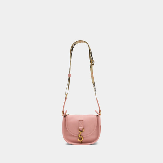 Mini B Clip Messenger Shoulder Bag - Burberry - Leather - Pink