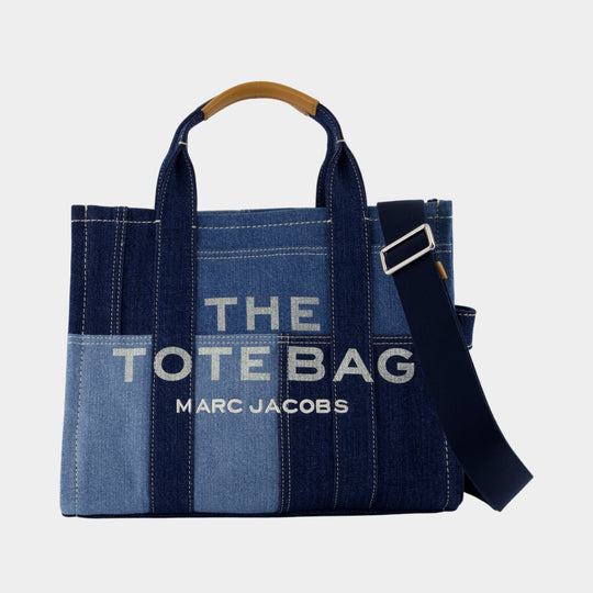 Medium Traveler Tote in Blue Denim Cotton