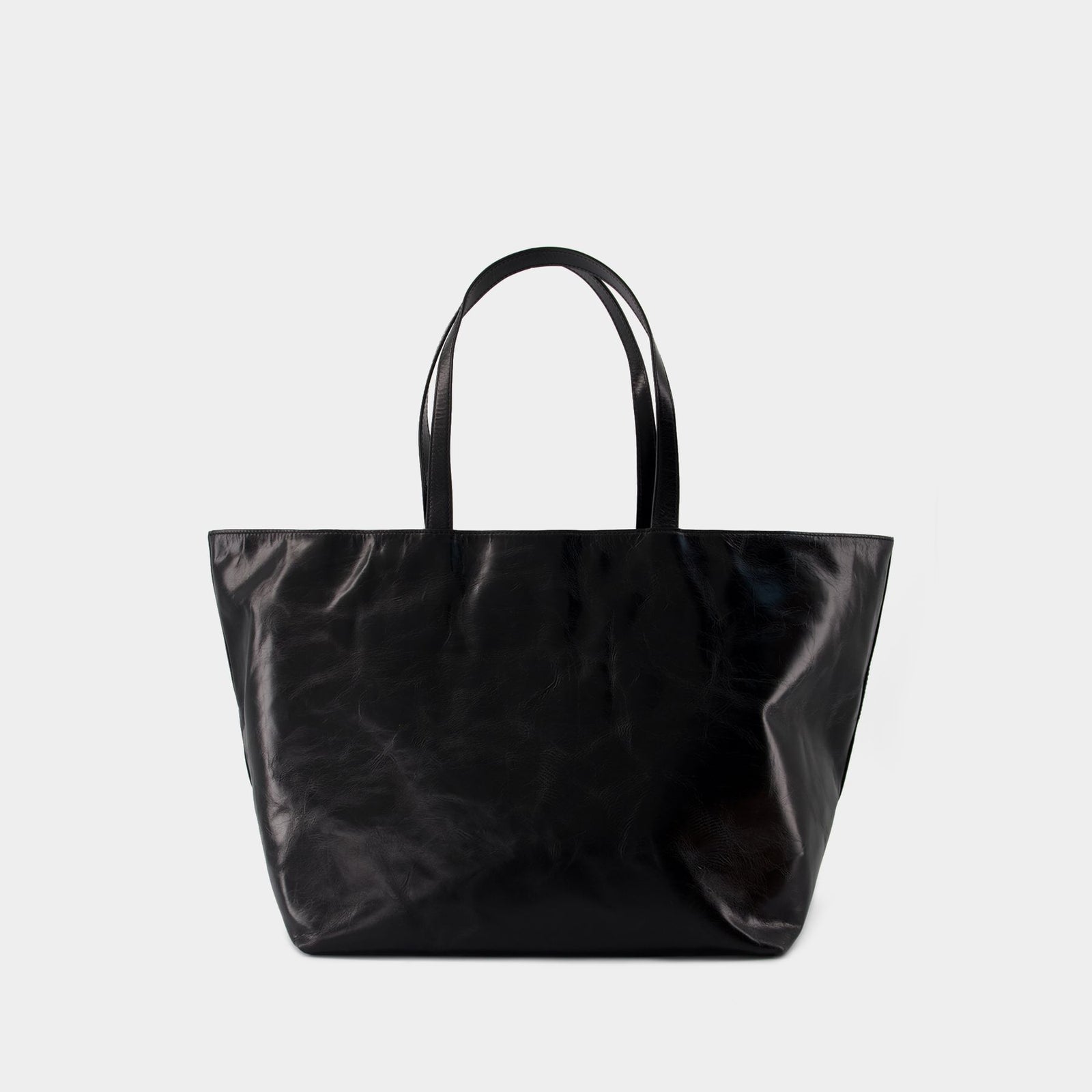 【関税込み】Punch Shopper Bag - Alexander Wang - Leather - B punch tote bag in brushed-effect leather in BLACK/ CREAM