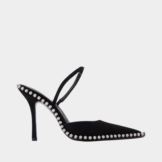 Tia 105mm Slingback Heels - Alexander Wang - Leather - Black