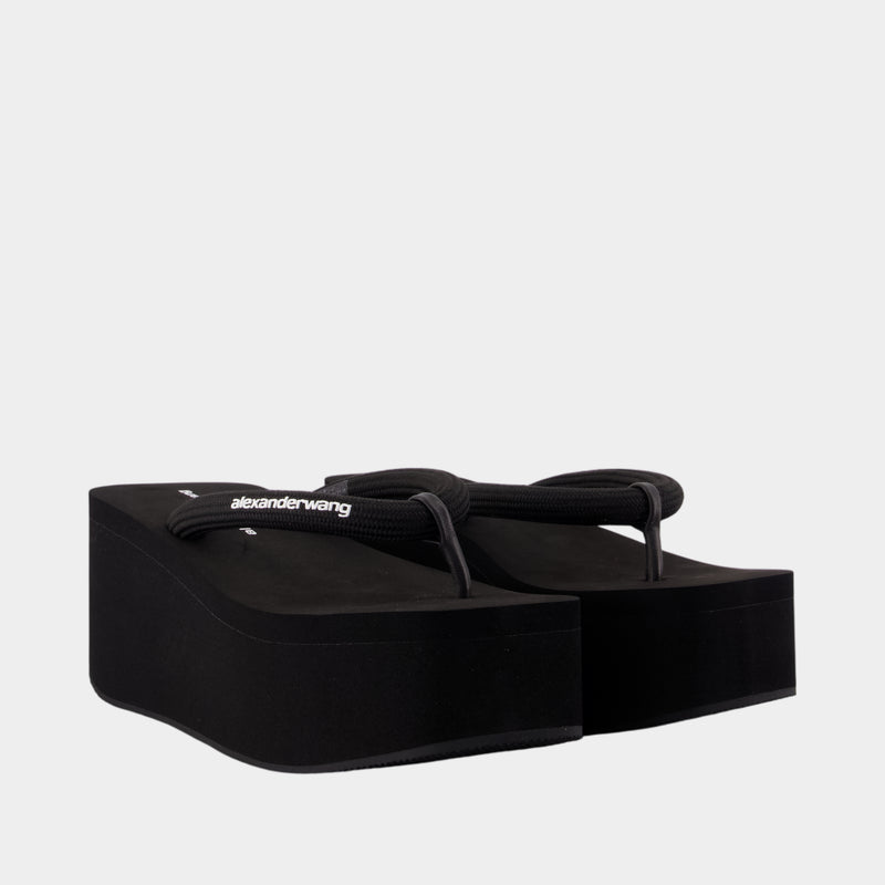 Jenna Thong Platform Sandals - Alexander Wang - Nylon - Black