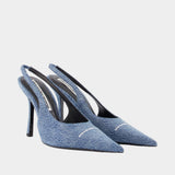 Buffy 105mm Sling Back Pumps - Alexander Wang - Denim - Blue