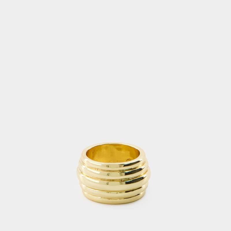 Chunky Ribbed Ring   Gold Ring - ANINE BING - 14k Gold Plated Brass - Gold