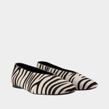 Ana Zebra Ballerinas - ANINE BING - Leather - Black