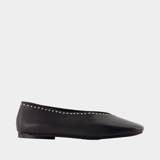 Ana Studs Ballet Flats - ANINE BING - Leather - Black