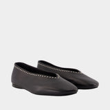 Ana Studs Ballet Flats - ANINE BING - Leather - Black