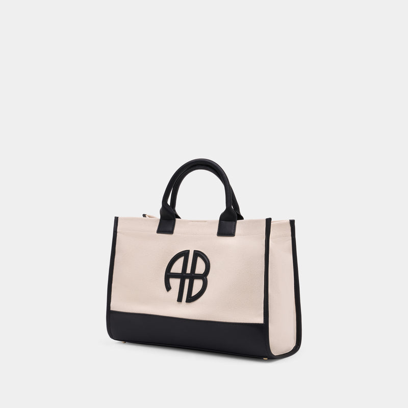 Medium Lara Shopper Bag - ANINE BING - Cotton - Beige