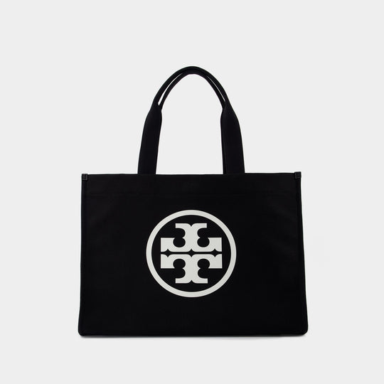 Ella Shopper Bag - Tory Burch - Cotton - Black