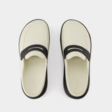 フラットシューズ Stomp Mules - Crocs - Synthetic - Linen Black Crocs sliders Stomp Loafer Clog women's black color 209937
