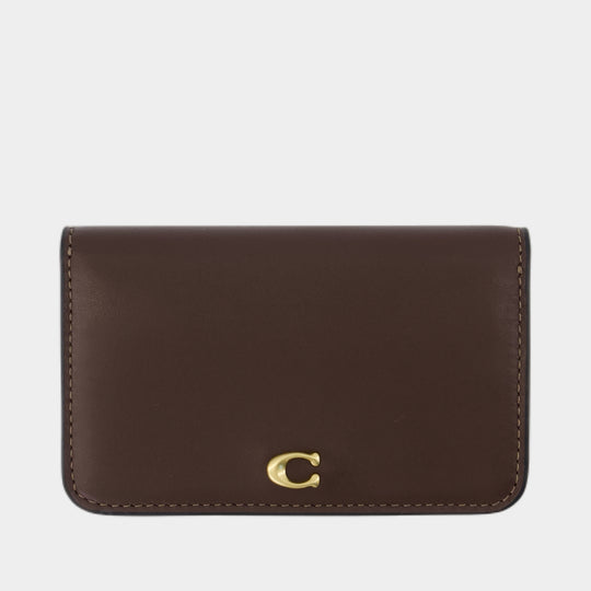 Essential Slim Card Holder - Coach - Leather - Brown