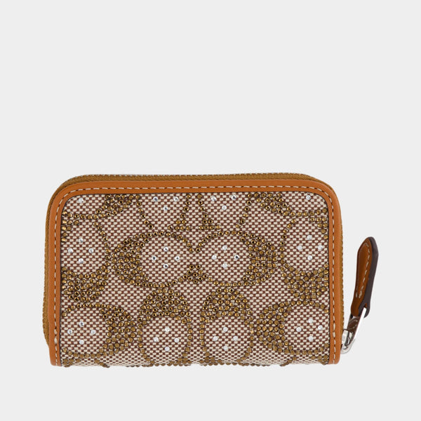 Crystal Signature Small Card Case - Coach - Canvas - Brown