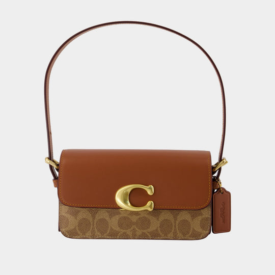 Signature Zoe Shoulder Bag - Coach - Canvas - Brown