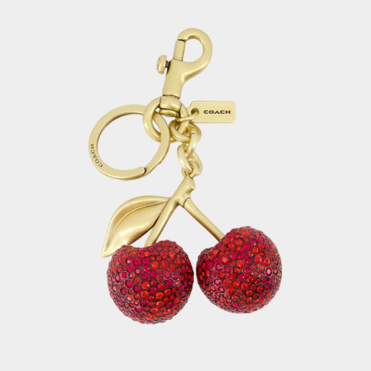 Small Cherry Bag Keychain - Coach - Metal - Red