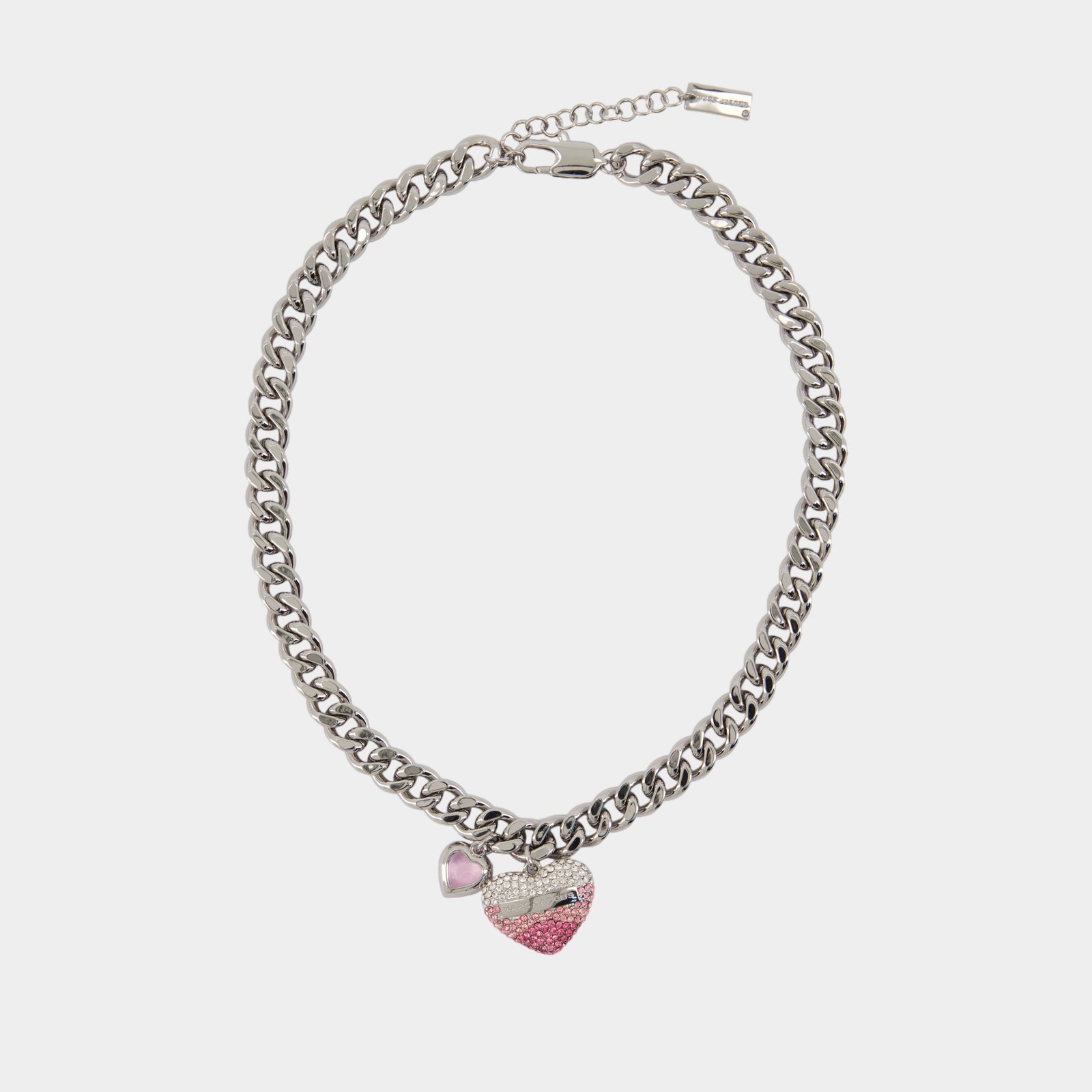 Heart Balloon Pave Necklace - Marc Jacobs - Metal - Silver