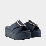 The Platform Sandals - Marc Jacobs - Cotton - Blue