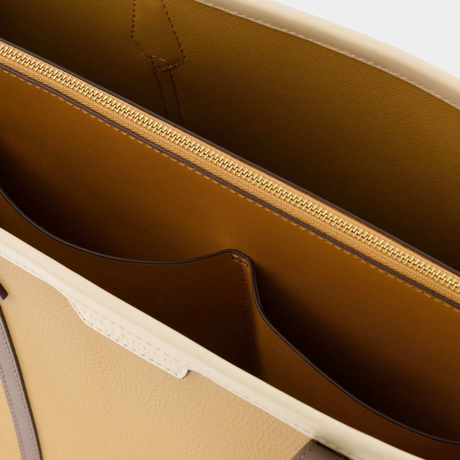 トートバッグ Tory Burch Perry Shopper Bag - Tory Burch - Cotton - Brown Small Perry Triple-Compartment Tote Bag, Light Umber | Tory