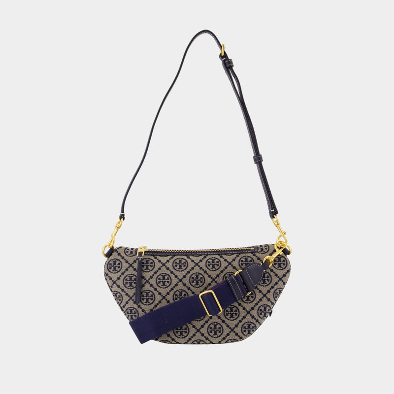 T-Monogram Belt Crossbody - Tory Burch - Cotton - Blue