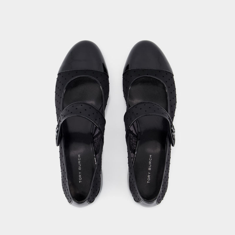 Cap Toe Ballerinas - Tory Burch - Synthetic - Black