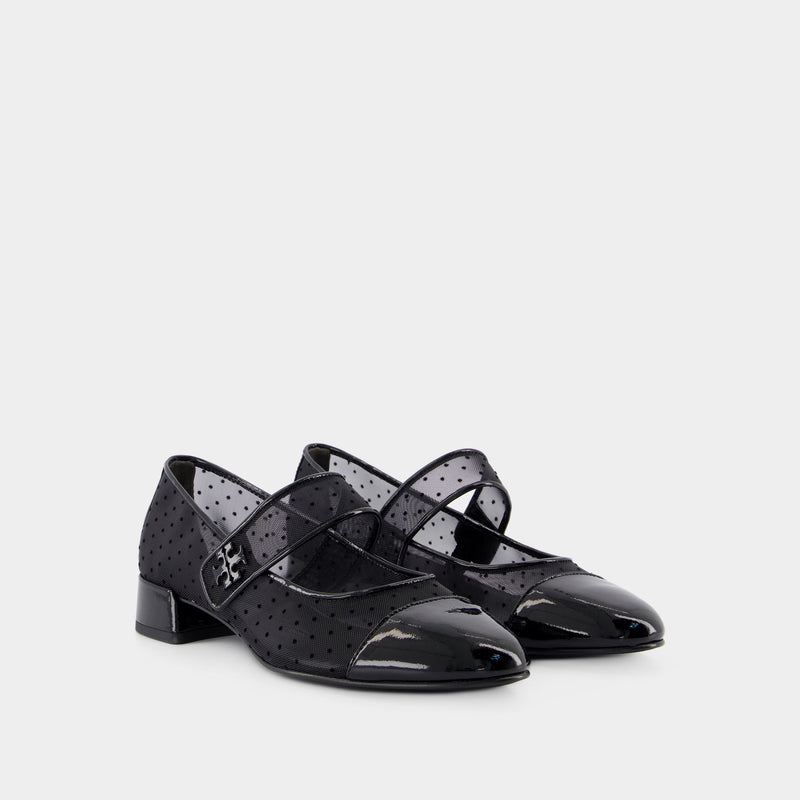 Cap Toe Ballerinas - Tory Burch - Synthetic - Black