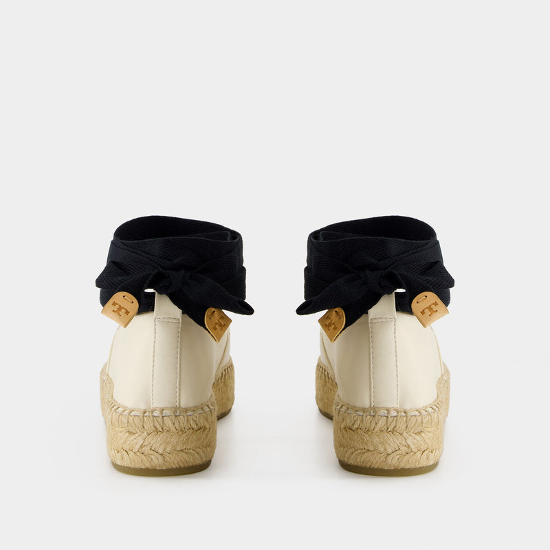 Cap Toe Espadrilles - Tory Burch - Leather - White