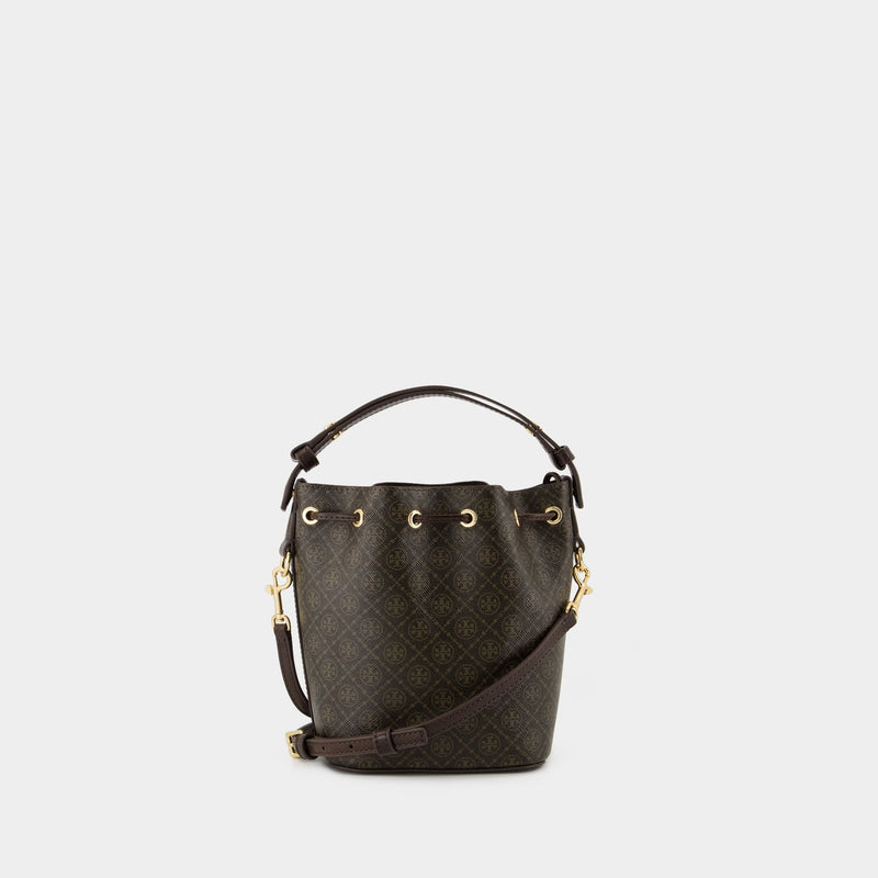 T-Monogram Mini Bag - Tory Burch - Cotton - Brown