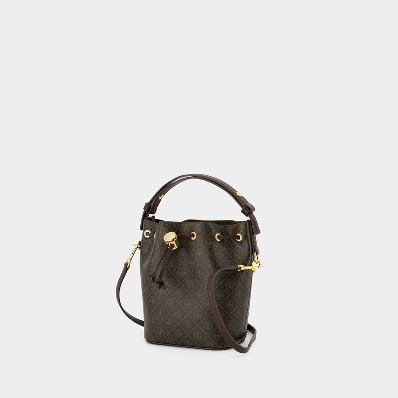 T-Monogram Mini Bag - Tory Burch - Cotton - Brown