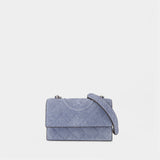 Fleming Small Convertible Shoulder Bag - Tory Burch - Leather - Blue