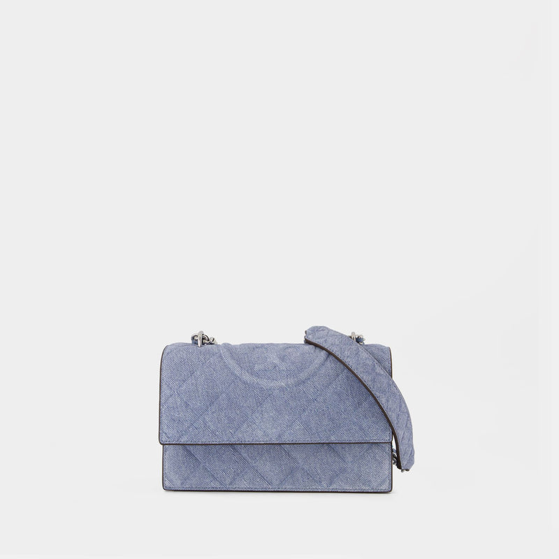 Fleming Small Convertible Shoulder Bag - Tory Burch - Leather - Blue