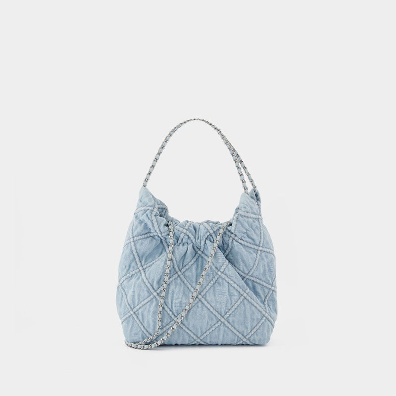 Fleming Mini Shoulder Bag - Tory Burch - Cotton - Blue